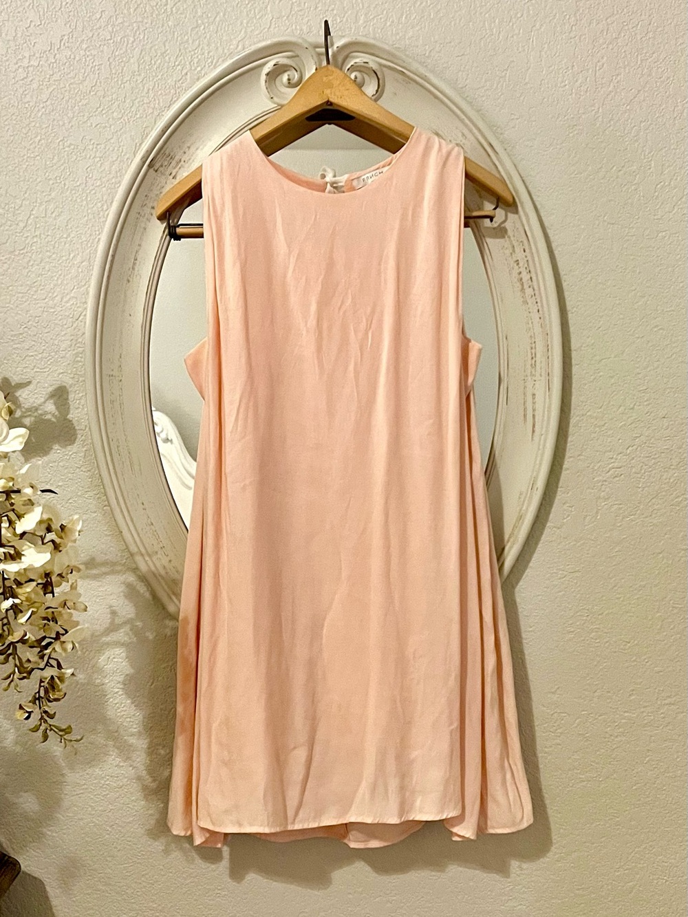 FRNCH Paris Peach Pink Sleeveless Feminine Dress Swing A-Line Size M/L